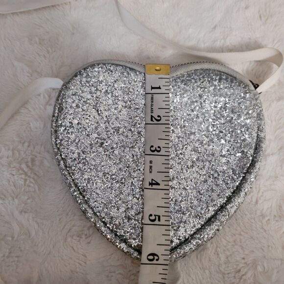 Crewcuts Heart Purse Silver Speckled Glitter - Picture 6 of 8